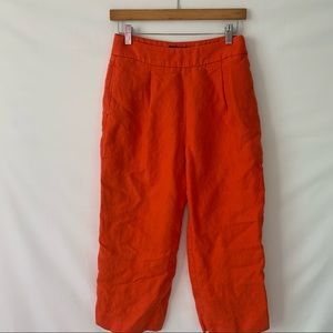 J Crew Orange Solid Cropped Pant